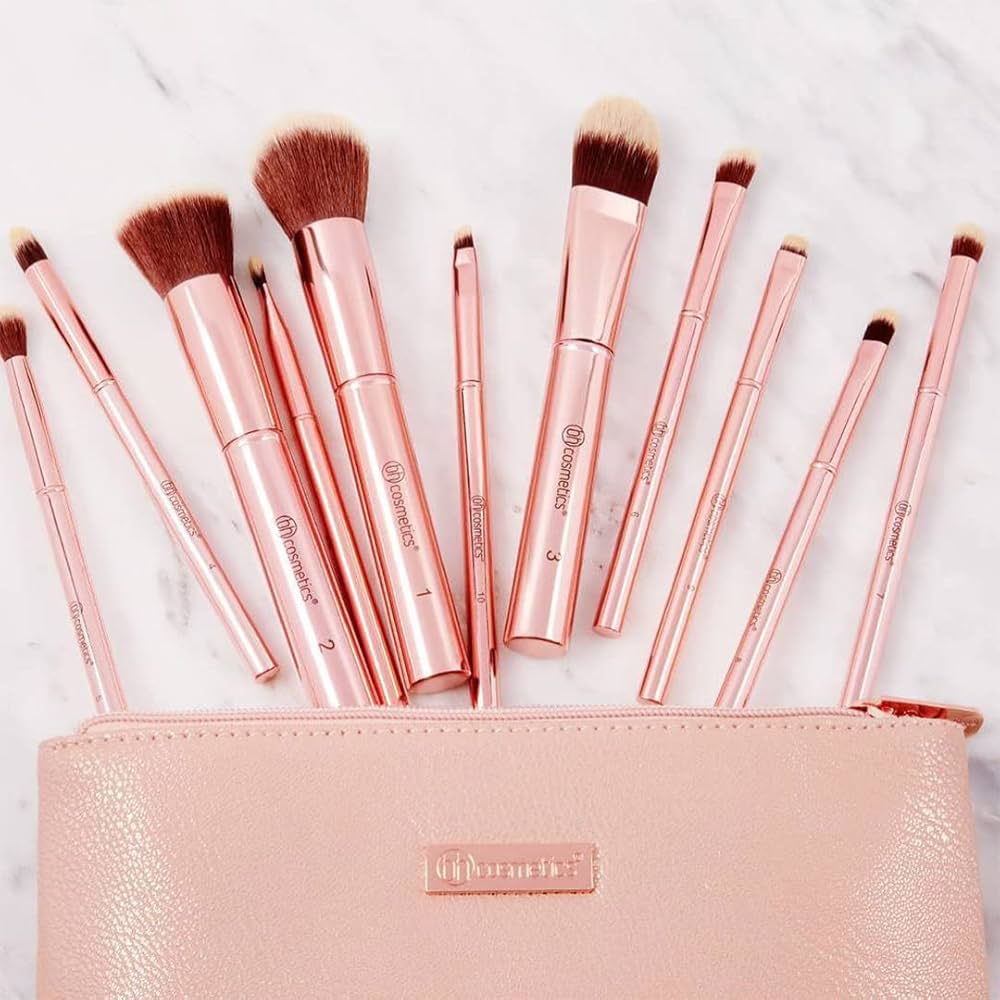 口紅 BH Cosmetics.  Brush 34 BH Cosmetics Metal Rose 11 Piece Brush Set with Cosmetic Bag